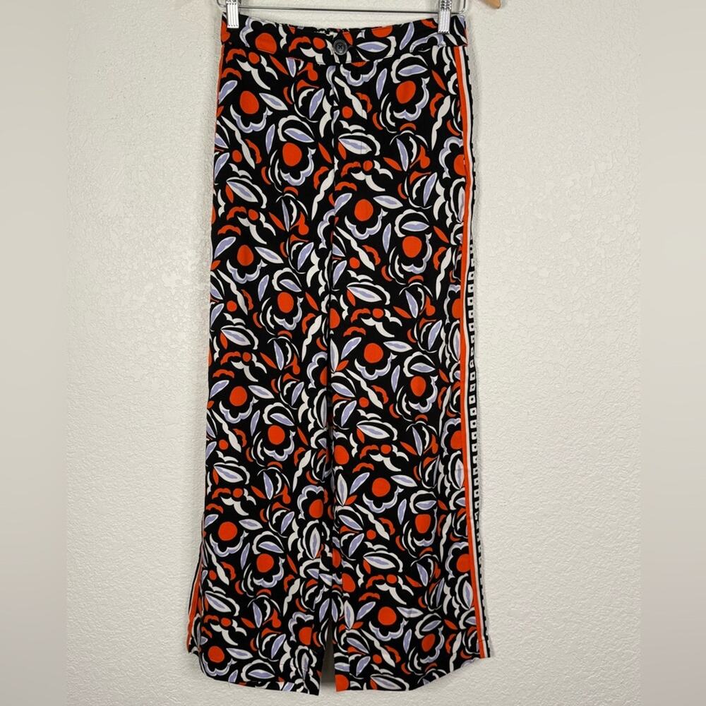 Anthropologie Breezy Straight Red Motif Pants Boho Office Vacation Casual Gypsy